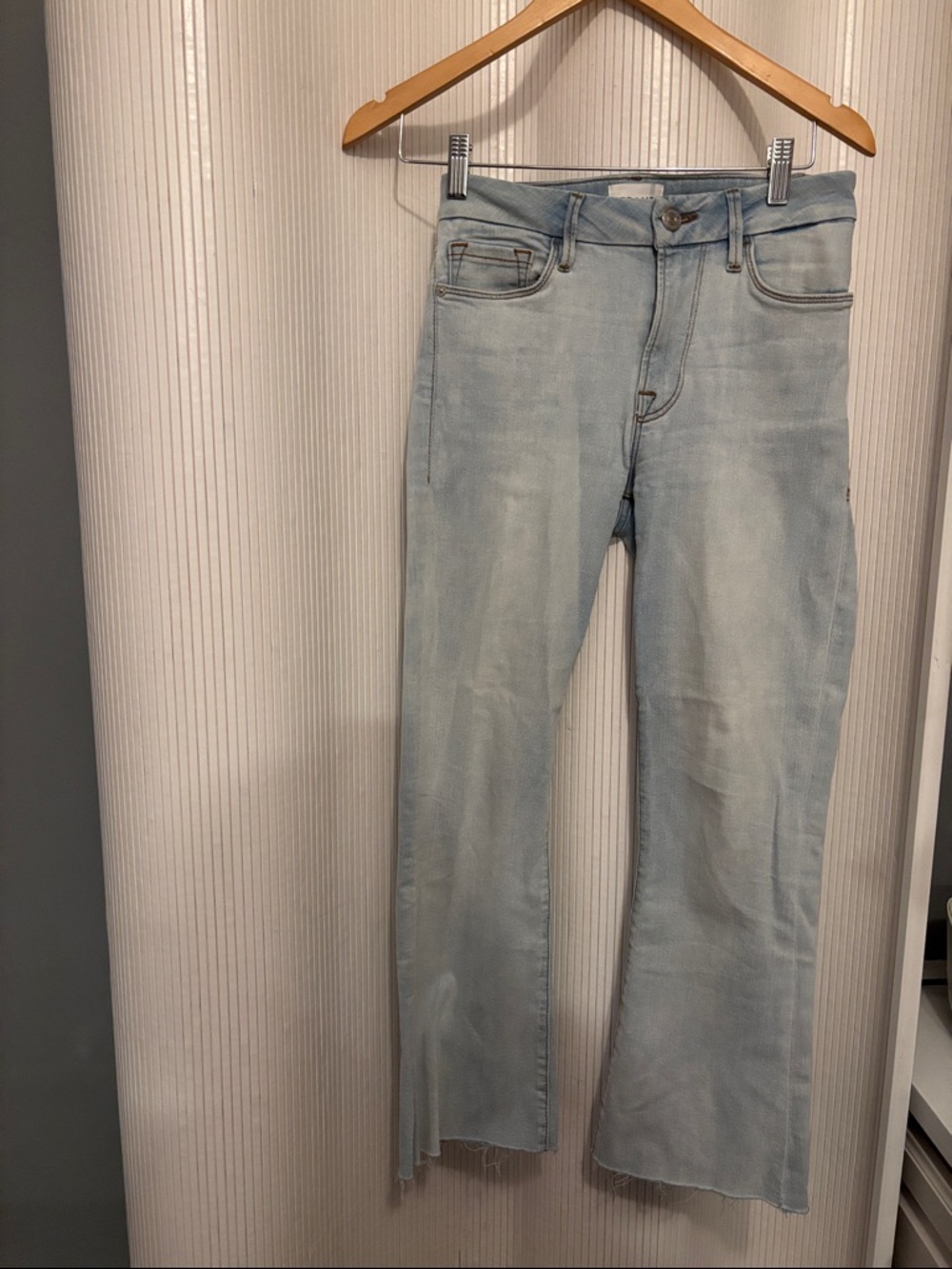 Frame Denim Light Blue Le Crop Mini Boot Jeans